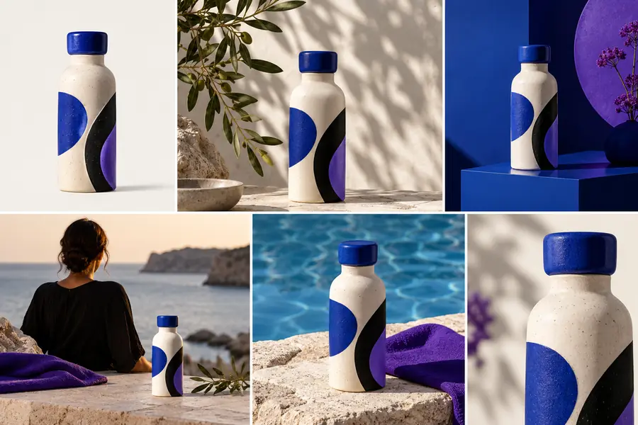 Polished product composition using a consistent visual layout